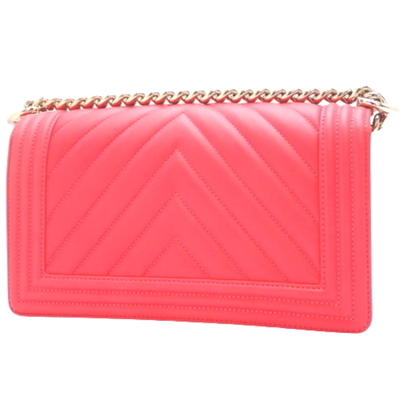 Chanel Shoulder Boy Bag Chain Calf  Pink - Picture 1 of 7